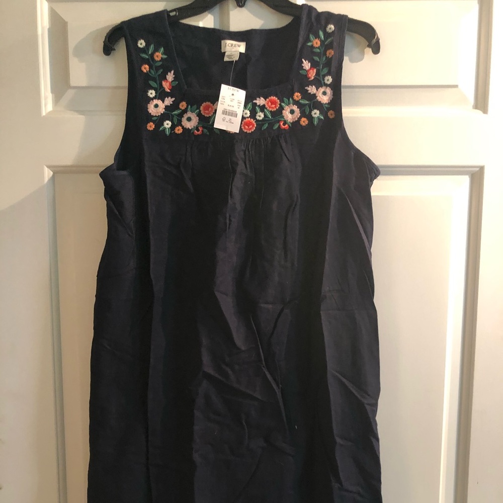 J crew navy floral dress.  NWT